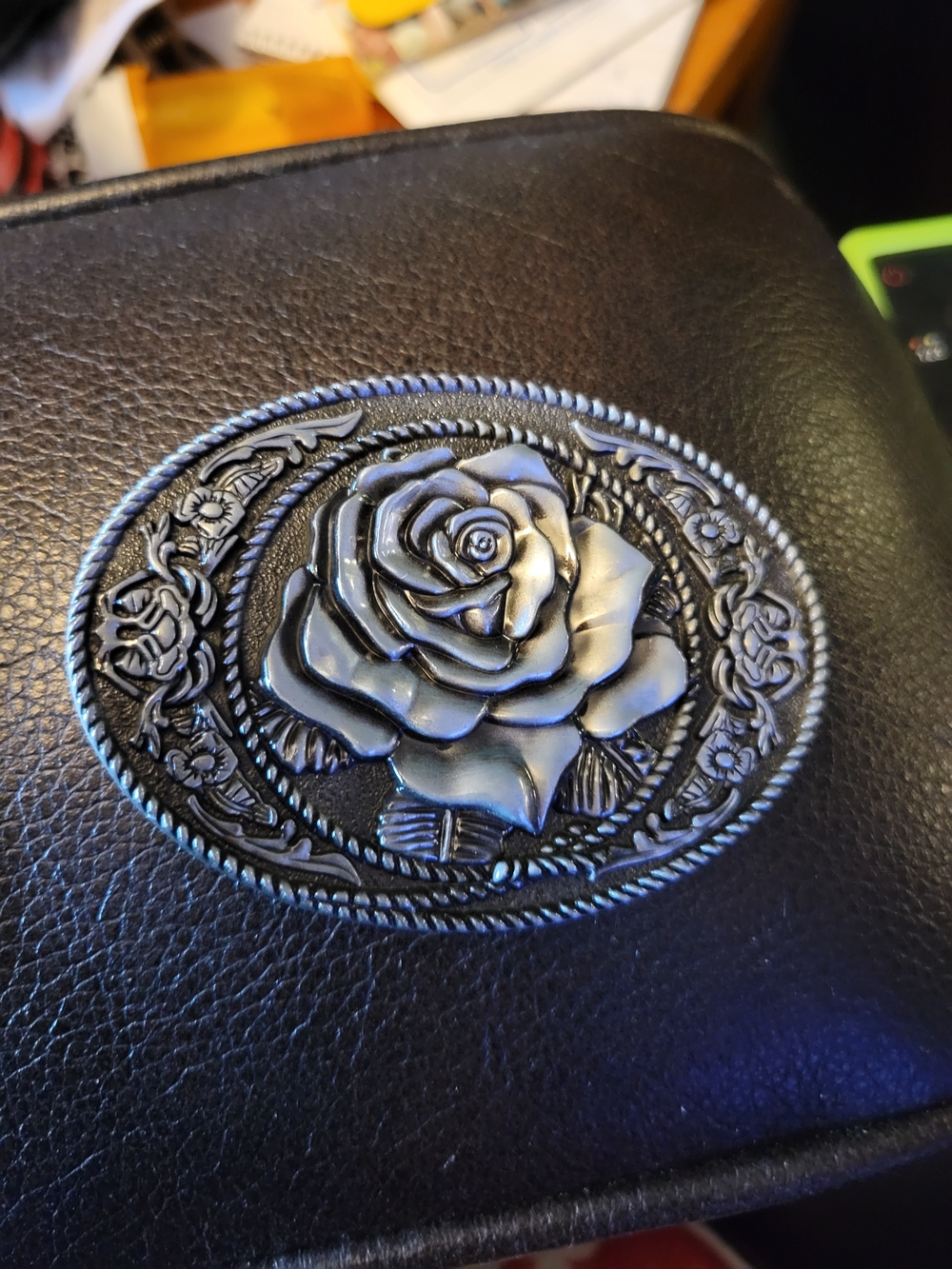 Black Rose belt buckle